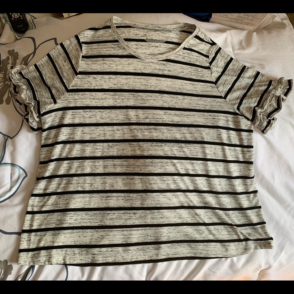 NWOT Lane Bryant Stripe Ruffle T-shirt
